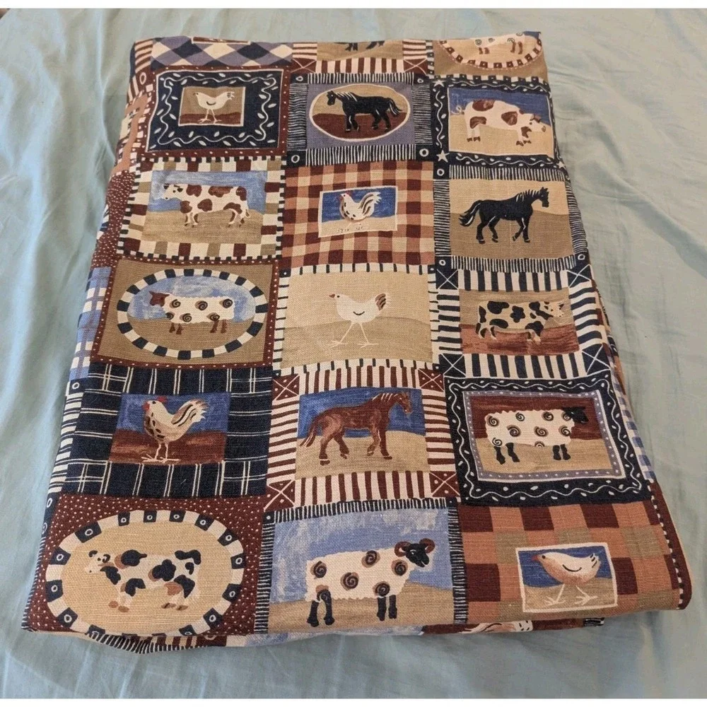 Vintage Farmhouse Americana Bloomcraft Patchwork Duvet Cover Primitive Cottage